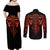 Flame Skull Couples Matching Off Shoulder Maxi Dress and Long Sleeve Button Shirts SKull Face Inside Me - Wonder Print Shop