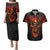 Flame Skull Couples Matching Puletasi Dress and Hawaiian Shirt SKull Face Inside Me - Wonder Print Shop