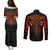 Flame Skull Couples Matching Puletasi Dress and Long Sleeve Button Shirts SKull Face Inside Me - Wonder Print Shop