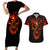 Flame Skull Couples Matching Short Sleeve Bodycon Dress and Hawaiian Shirt SKull Face Inside Me - Wonder Print Shop