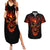 Flame Skull Couples Matching Summer Maxi Dress and Hawaiian Shirt SKull Face Inside Me - Wonder Print Shop