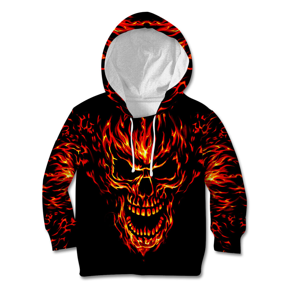 Flame Skull Kid Hoodie SKull Face Inside Me - Wonder Print Shop