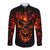 Flame Skull Long Sleeve Button Shirt SKull Face Inside Me - Wonder Print Shop