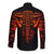 Flame Skull Long Sleeve Button Shirt SKull Face Inside Me - Wonder Print Shop