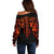 Flame Skull Off Shoulder Sweater SKull Face Inside Me - Wonder Print Shop