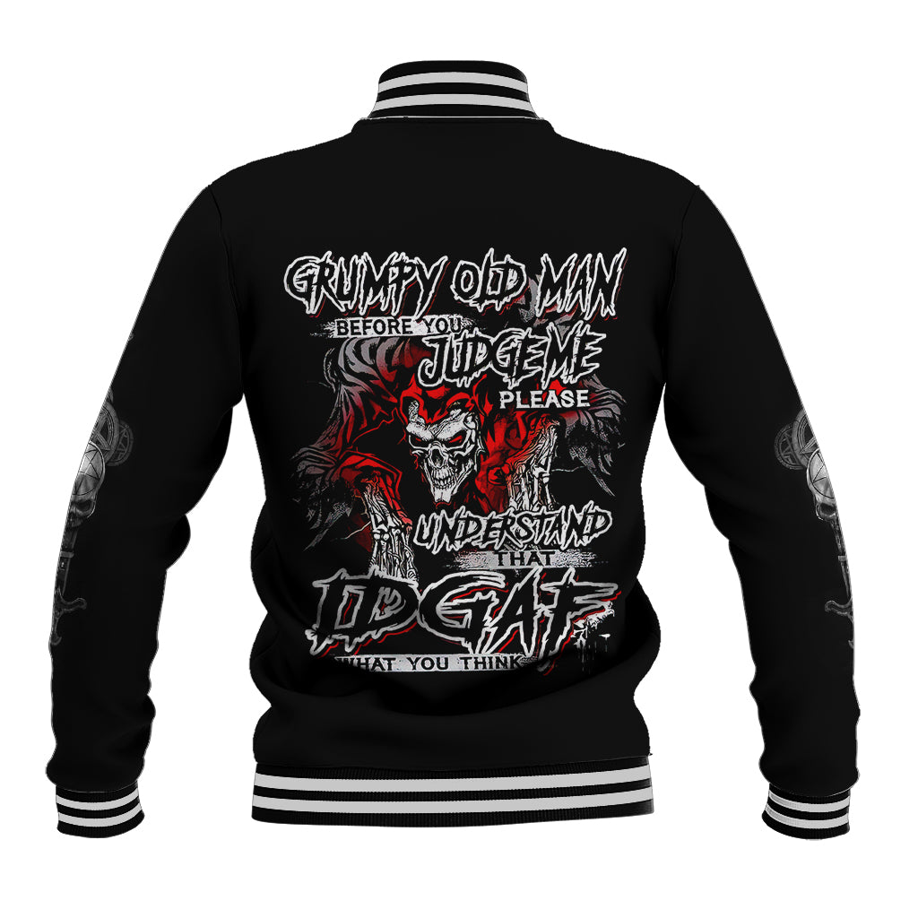 Skull Baseball Jacket Before Your Judge Me Pls Understand - Wonder Print Shop