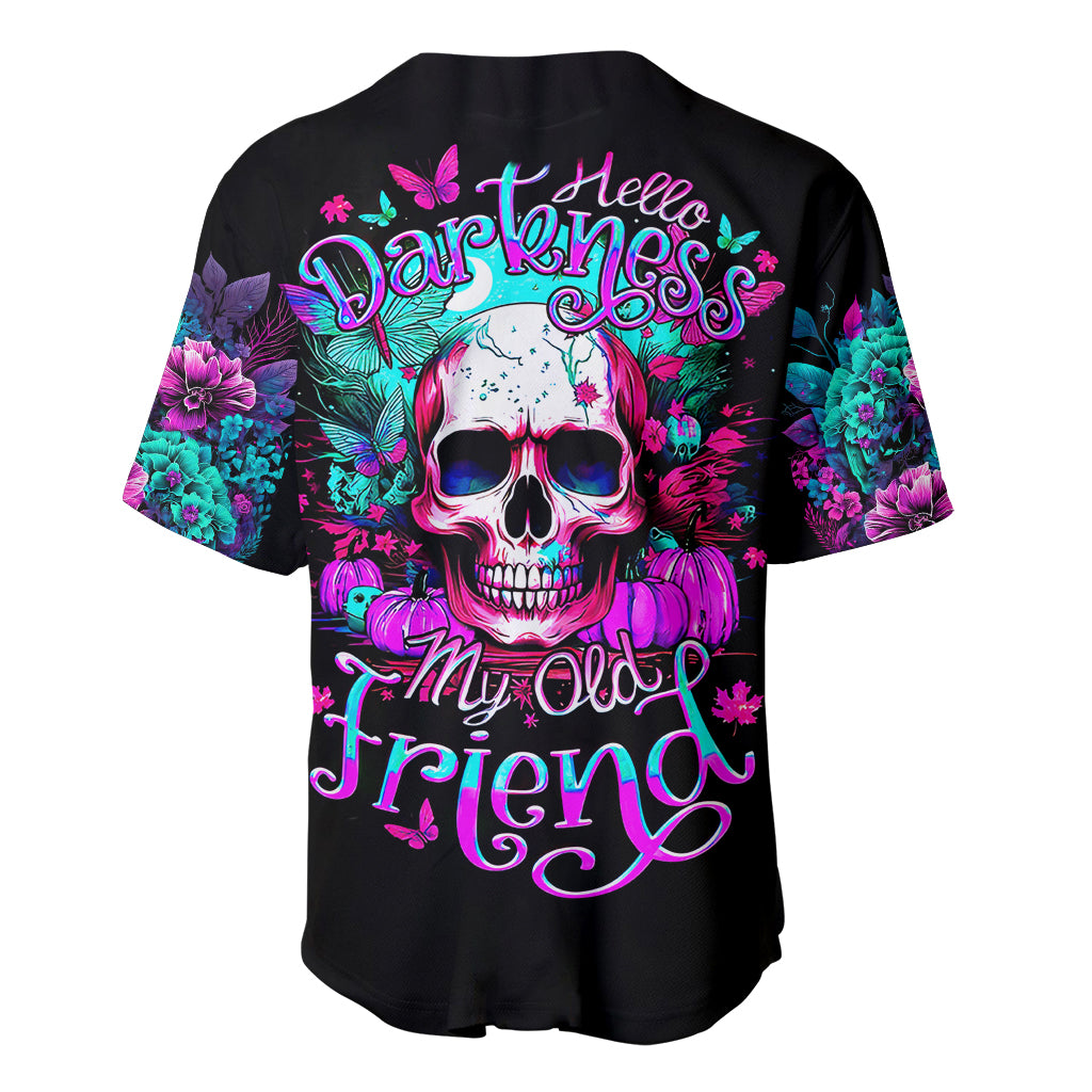 Skull Baseball Jersey Hello Darkness My Old Friend Pinky - Wonder Print Shop