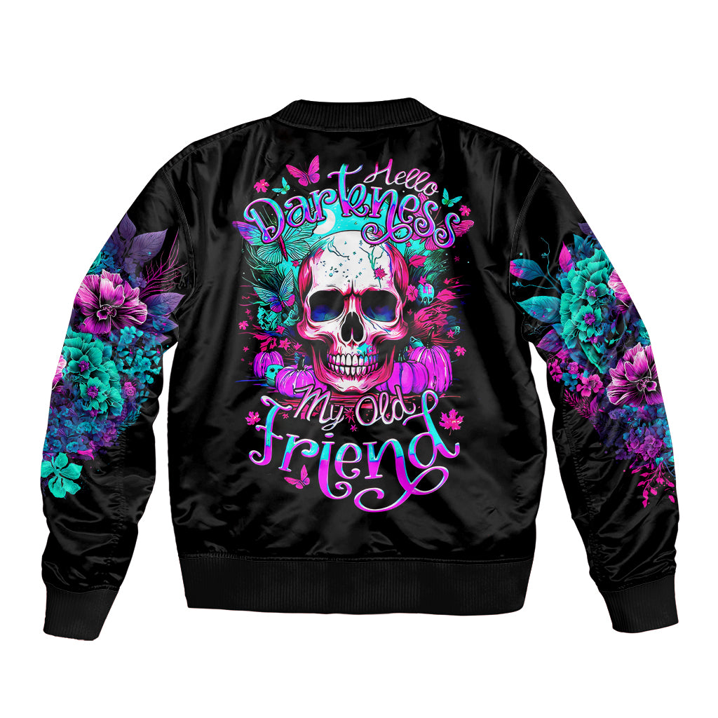 Skull Bomber Jacket Hello Darkness My Old Friend Pinky - Wonder Print Shop