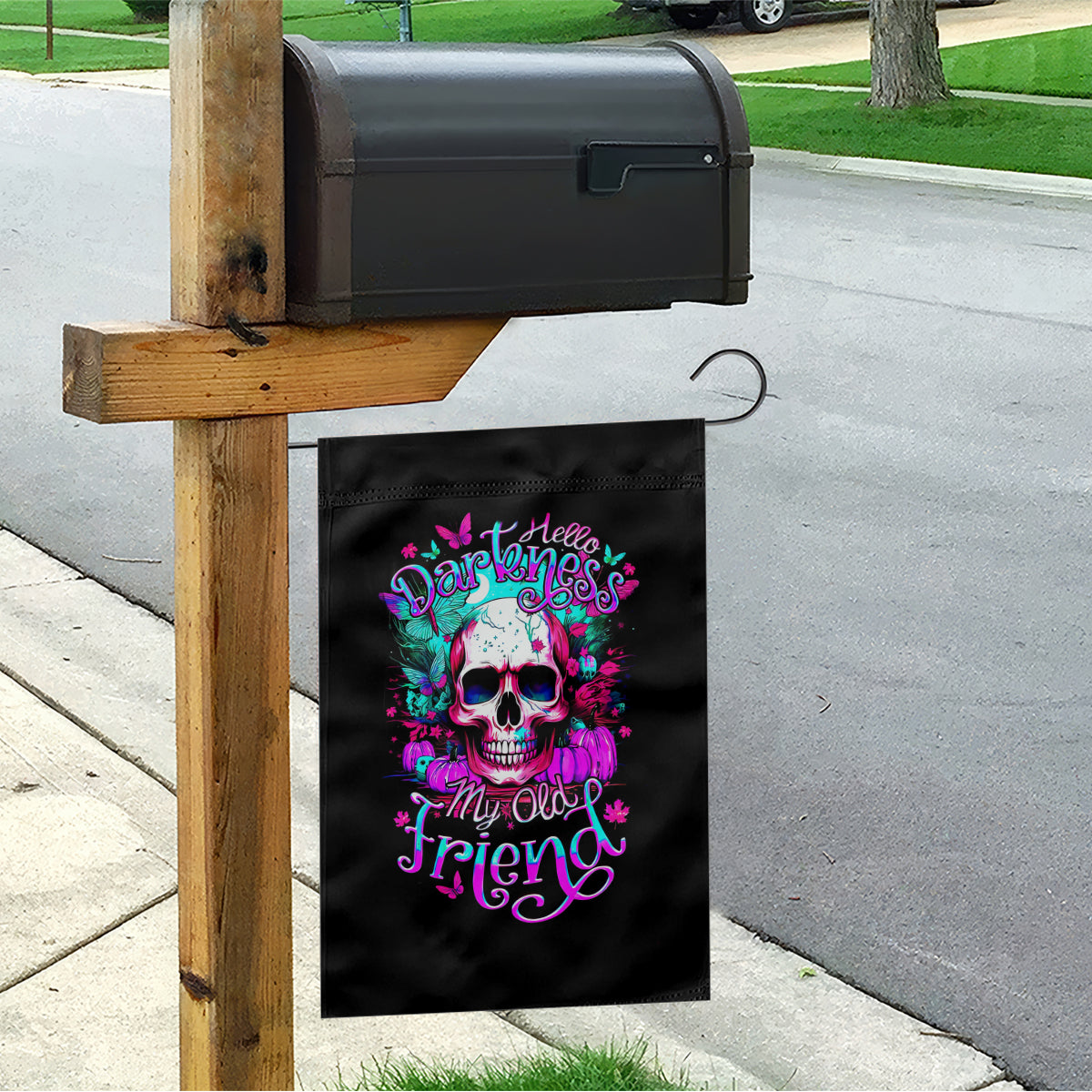 Skull Garden Flag Hello Darkness My Old Friend Pinky - Wonder Print Shop