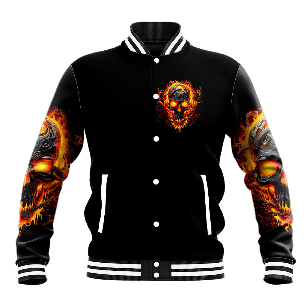 Flame Skull Baseball Jacket I Can Fix Stupid But That Hurt - Wonder Print Shop