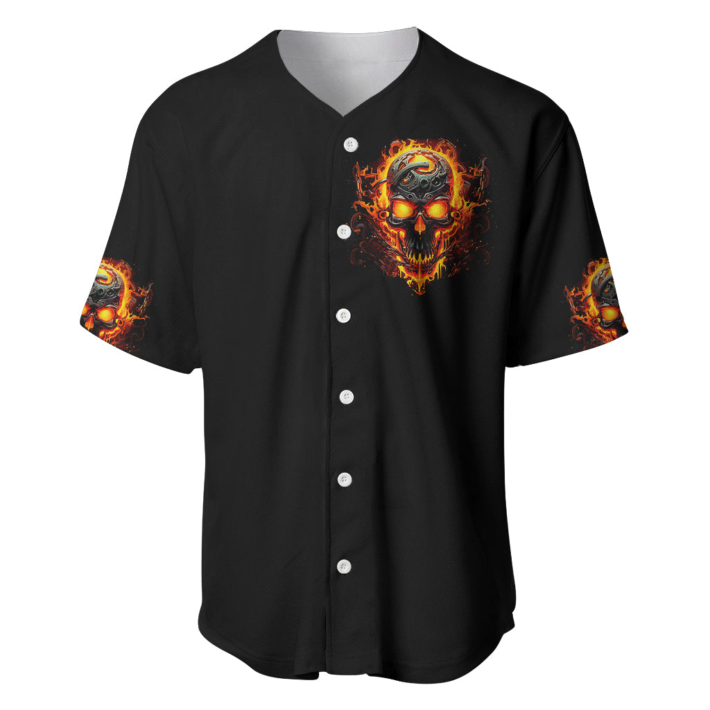 Flame Skull Baseball Jersey I Can Fix Stupid But That Hurt - Wonder Print Shop