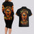 Flame Skull Couples Matching Long Sleeve Bodycon Dress and Hawaiian Shirt I Can Fix Stupid But That Hurt - Wonder Print Shop