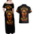 Flame Skull Couples Matching Off Shoulder Maxi Dress and Hawaiian Shirt I Can Fix Stupid But That Hurt - Wonder Print Shop