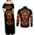 Flame Skull Couples Matching Off Shoulder Maxi Dress and Long Sleeve Button Shirts I Can Fix Stupid But That Hurt - Wonder Print Shop