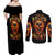 Flame Skull Couples Matching Off Shoulder Maxi Dress and Long Sleeve Button Shirts I Can Fix Stupid But That Hurt - Wonder Print Shop