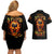 Flame Skull Couples Matching Off Shoulder Short Dress and Hawaiian Shirt I Can Fix Stupid But That Hurt - Wonder Print Shop