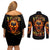 Flame Skull Couples Matching Off Shoulder Short Dress and Long Sleeve Button Shirts I Can Fix Stupid But That Hurt - Wonder Print Shop