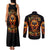 Flame Skull Couples Matching Tank Maxi Dress and Long Sleeve Button Shirts I Can Fix Stupid But That Hurt - Wonder Print Shop