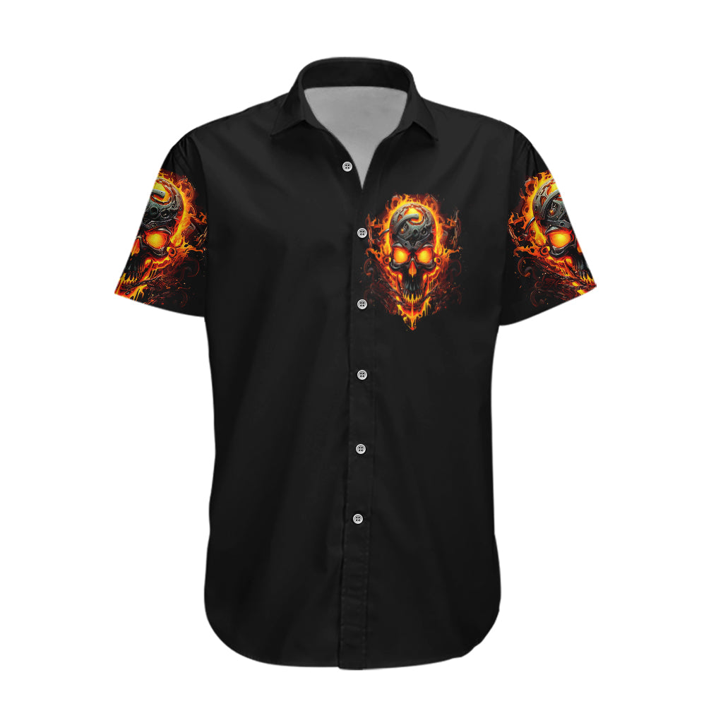 Flame Skull Hawaiian Shirt I Can Fix Stupid But That Hurt - Wonder Print Shop