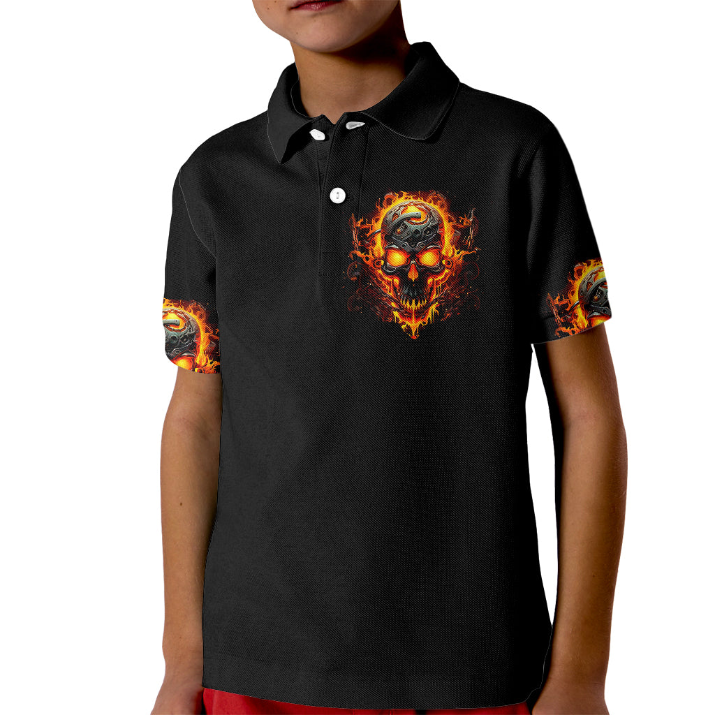 Flame Skull Kid Polo Shirt I Can Fix Stupid But That Hurt - Wonder Print Shop