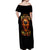 Flame Skull Off Shoulder Maxi Dress I Can Fix Stupid But That Hurt - Wonder Print Shop