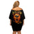 Flame Skull Off Shoulder Short Dress I Can Fix Stupid But That Hurt - Wonder Print Shop