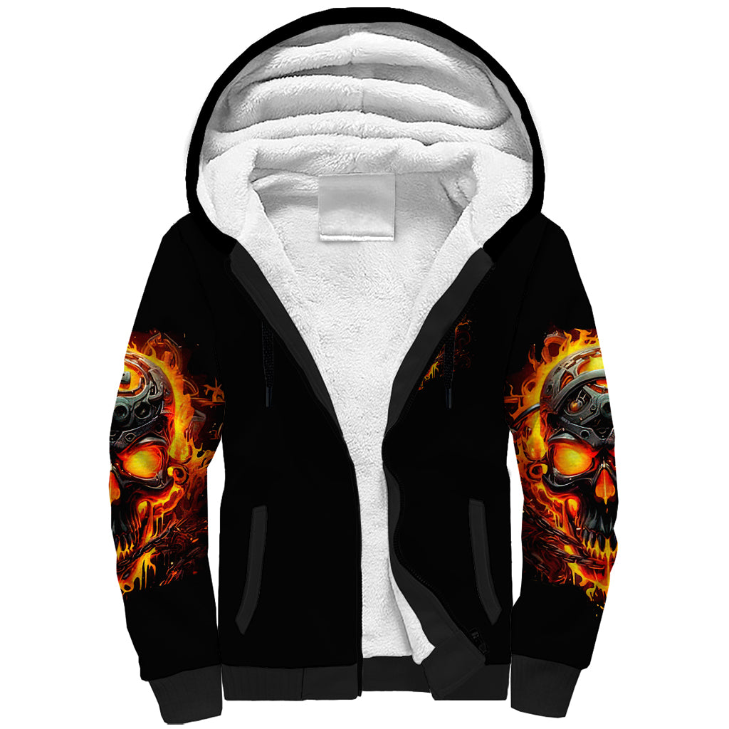 Flame Skull Sherpa Hoodie I Can Fix Stupid But That Hurt - Wonder Print Shop