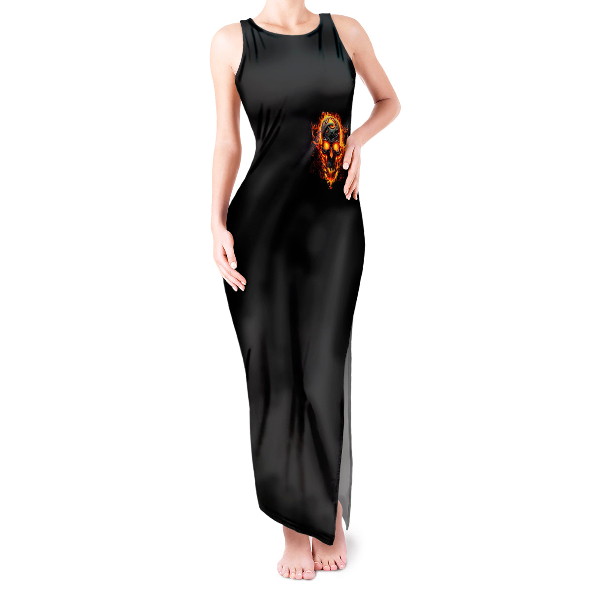 flame-skull-tank-maxi-dress-i-can-fix-stupid-but-that-hurt