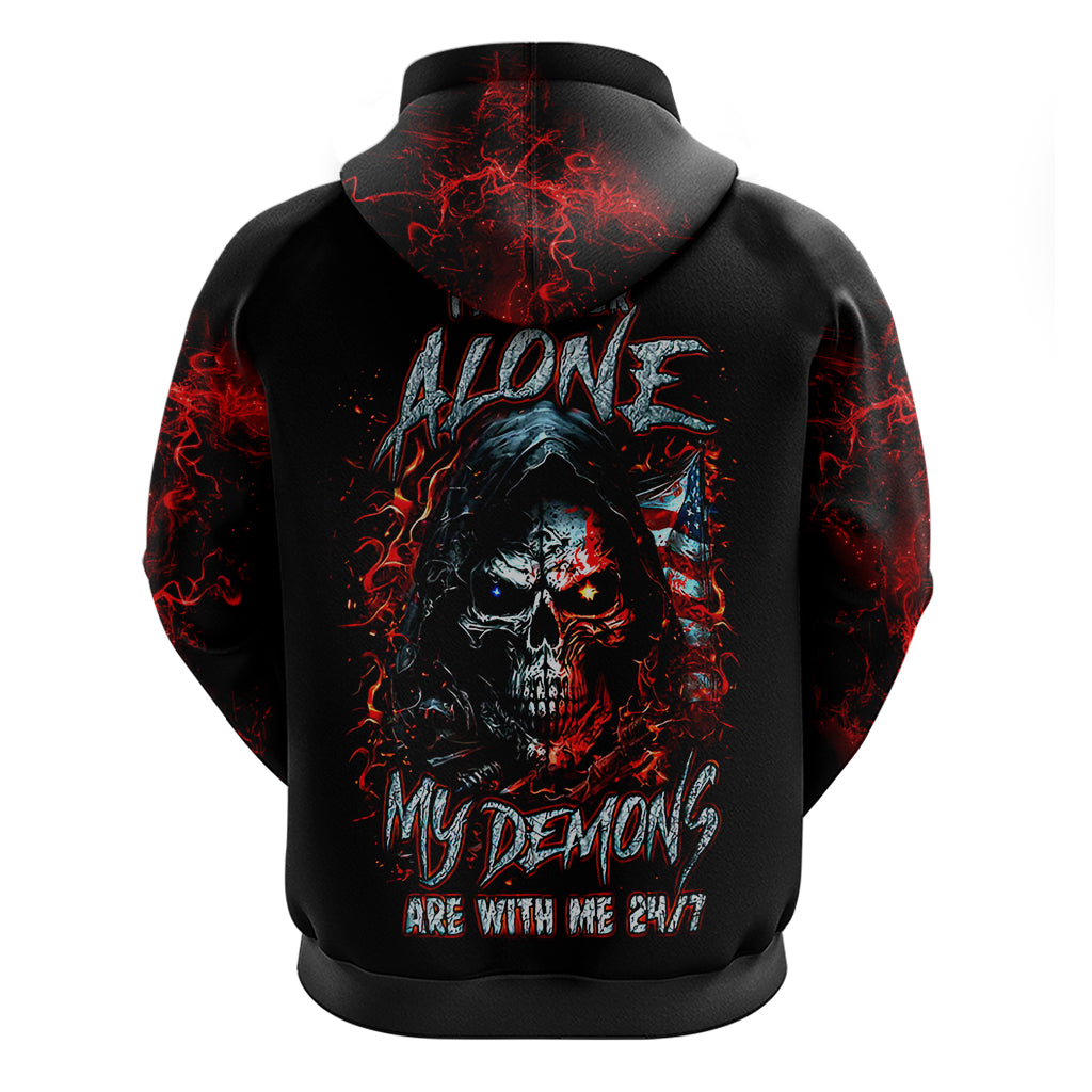 Blood Skull Hoodie I Never Alone My Demon With Me 24/7 - Wonder Print Shop