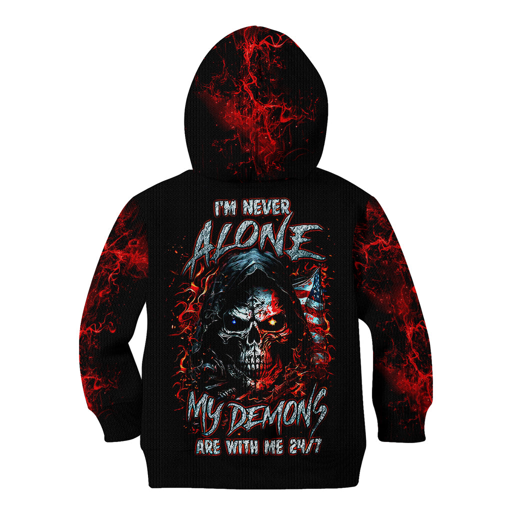 Blood Skull Kid Hoodie I Never Alone My Demon With Me 24/7 - Wonder Print Shop