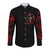 Blood Skull Long Sleeve Button Shirt I Never Alone My Demon With Me 24/7 - Wonder Print Shop