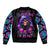 Purple Skull Bomber Jacket I Talk I Smile But Be Carefull When I SIlent - Wonder Print Shop