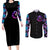 Purple Skull Couples Matching Long Sleeve Bodycon Dress and Long Sleeve Button Shirts I Talk I Smile But Be Carefull When I SIlent - Wonder Print Shop