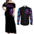 Purple Skull Couples Matching Off Shoulder Maxi Dress and Long Sleeve Button Shirts I Talk I Smile But Be Carefull When I SIlent - Wonder Print Shop