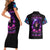 Purple Skull Couples Matching Short Sleeve Bodycon Dress and Hawaiian Shirt I Talk I Smile But Be Carefull When I SIlent - Wonder Print Shop