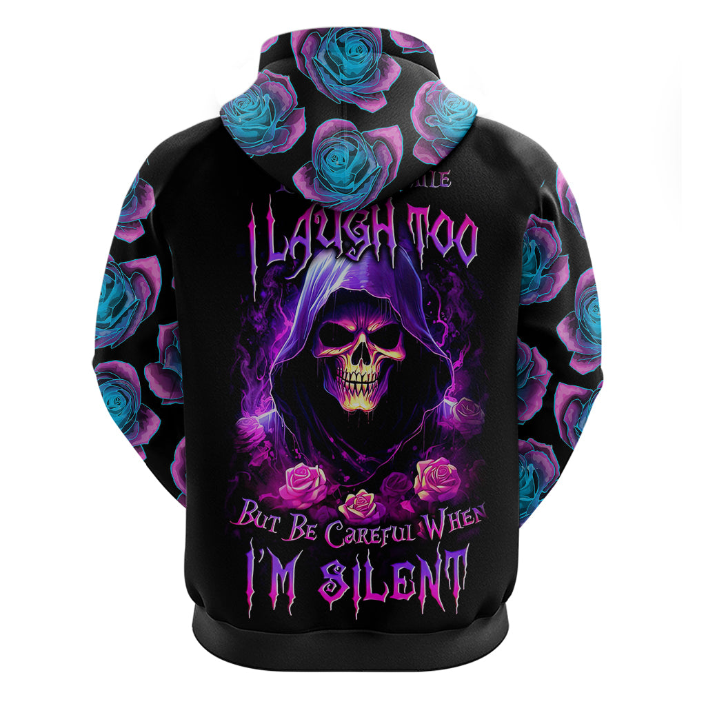 Purple Skull Hoodie I Talk I Smile But Be Carefull When I SIlent - Wonder Print Shop