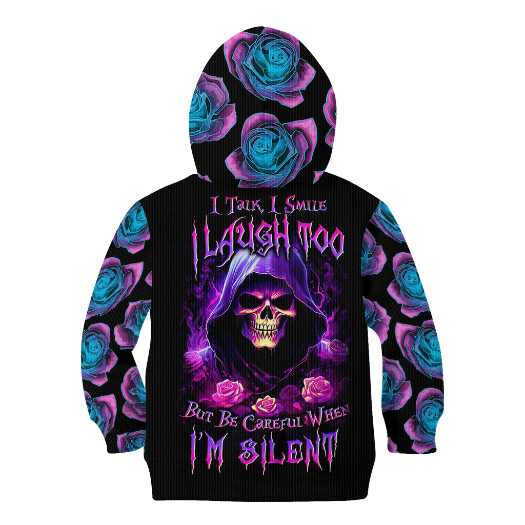 Purple Skull Kid Hoodie I Talk I Smile But Be Carefull When I SIlent - Wonder Print Shop