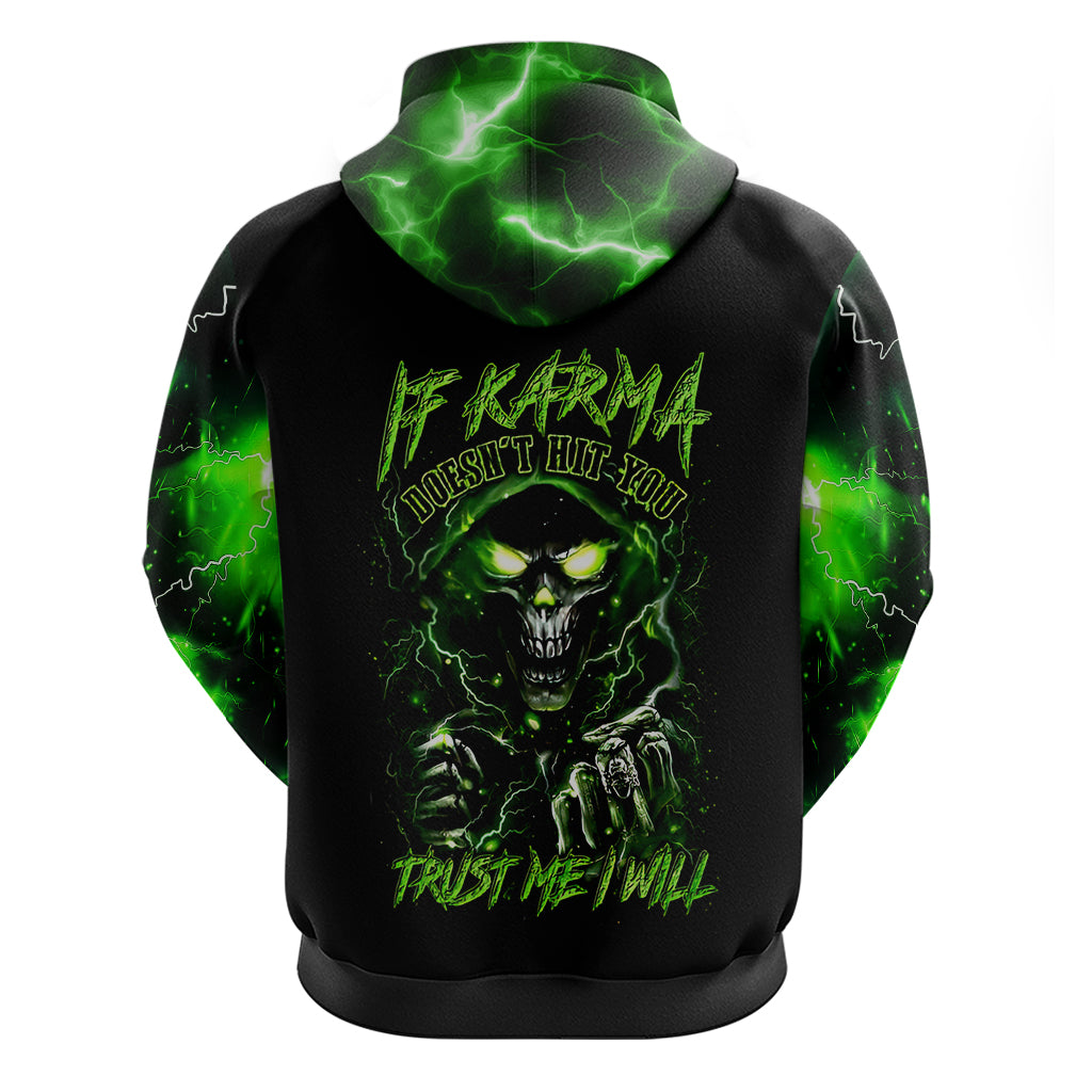 Thunder Skull Hoodie If Karma Don't Hit You Trust Me I Will - Wonder Print Shop