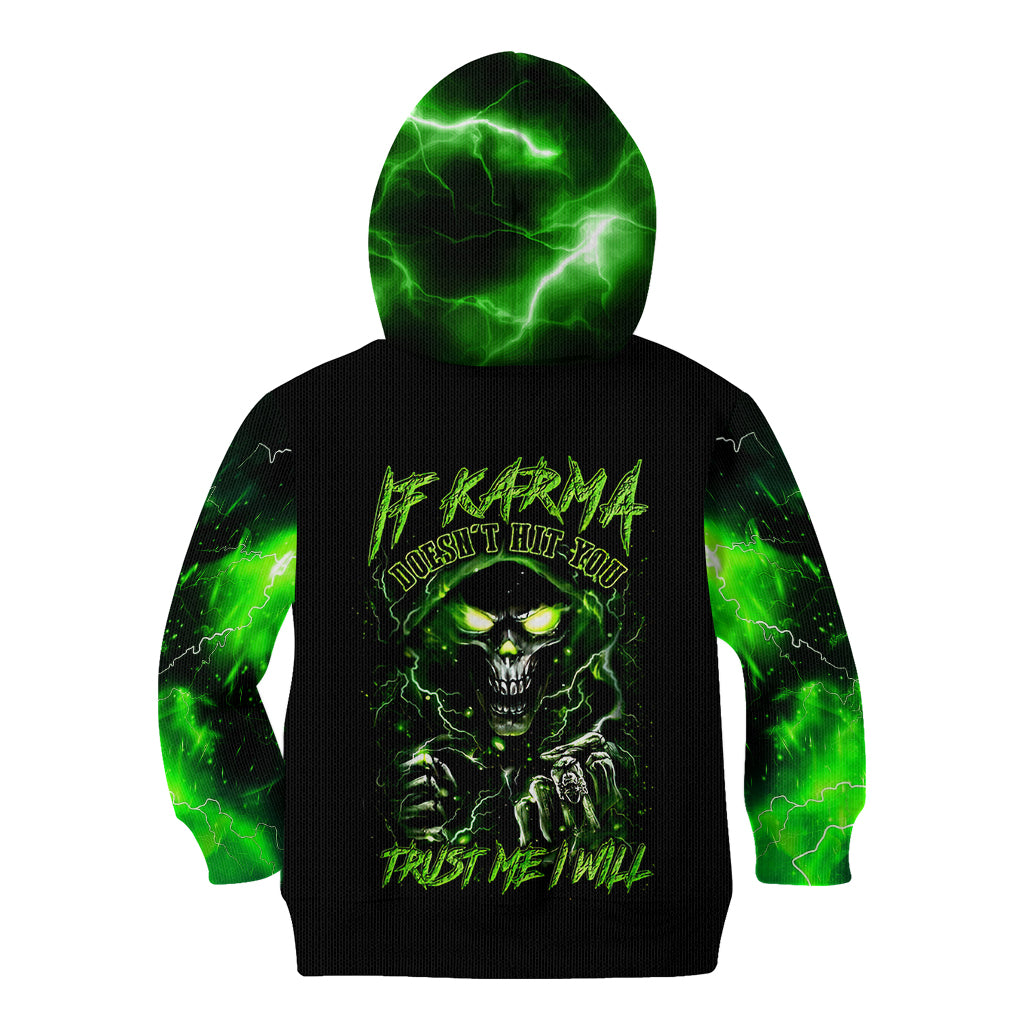 Thunder Skull Kid Hoodie If Karma Don't Hit You Trust Me I Will - Wonder Print Shop