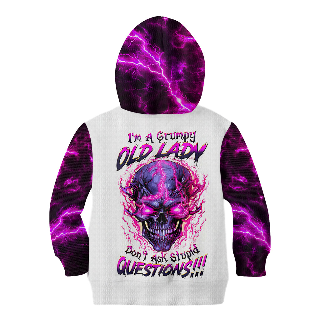 Lighting Skull Kid Hoodie i'm A Grumpy Old Lady Don't Ask Stupid - Wonder Print Shop