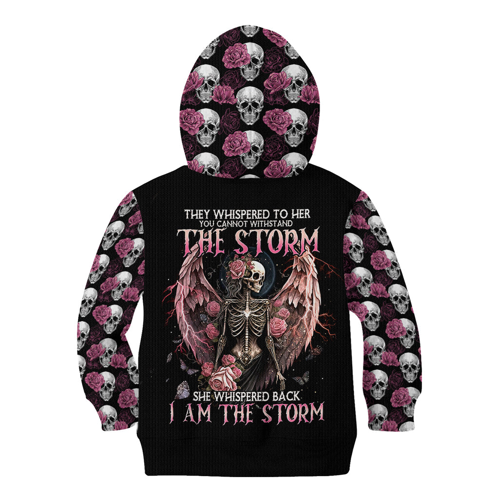 Angel Skull Kid Hoodie She Whispered Back Iam The Storm - Wonder Print Shop