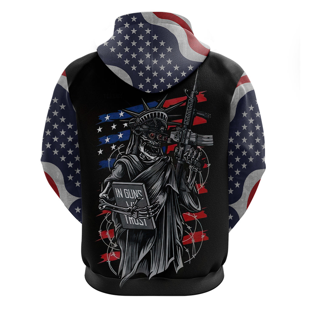 American Skull Hoodie In Gun We Trust - Wonder Print Shop