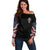 American Skull Off Shoulder Sweater In Gun We Trust - Wonder Print Shop