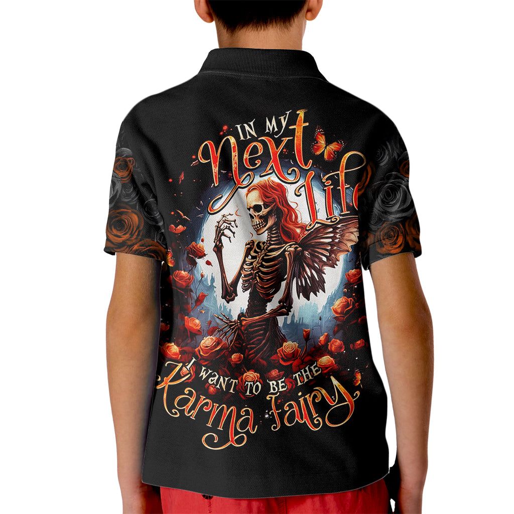 Fairy Skull Kid Polo Shirt In Next Life I Want To Be The Karma Fairy - Wonder Print Shop