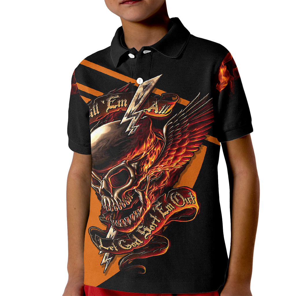 Wings Skull Kid Polo Shirt Kill Them All - Wonder Print Shop