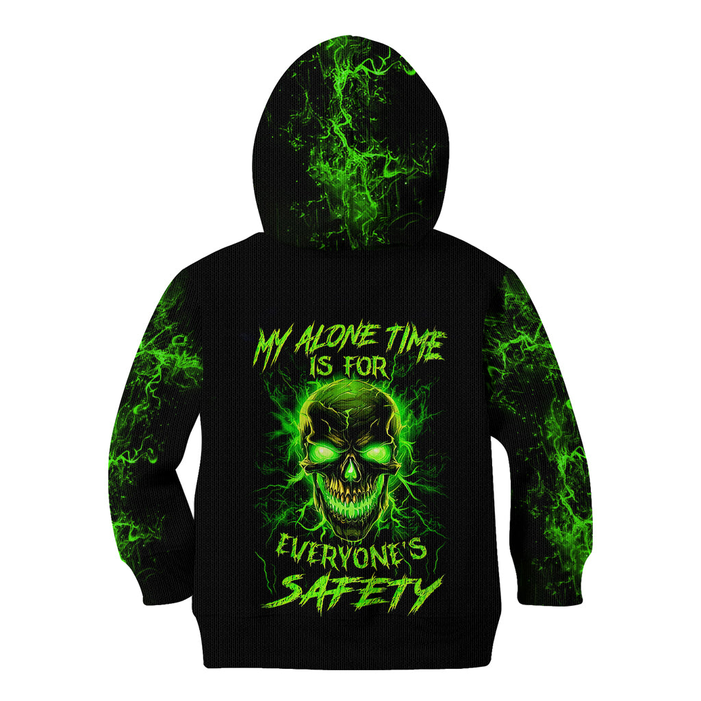 Flame Skull Kid Hoodie My Alone TIme Is For Everyone Safe - Wonder Print Shop