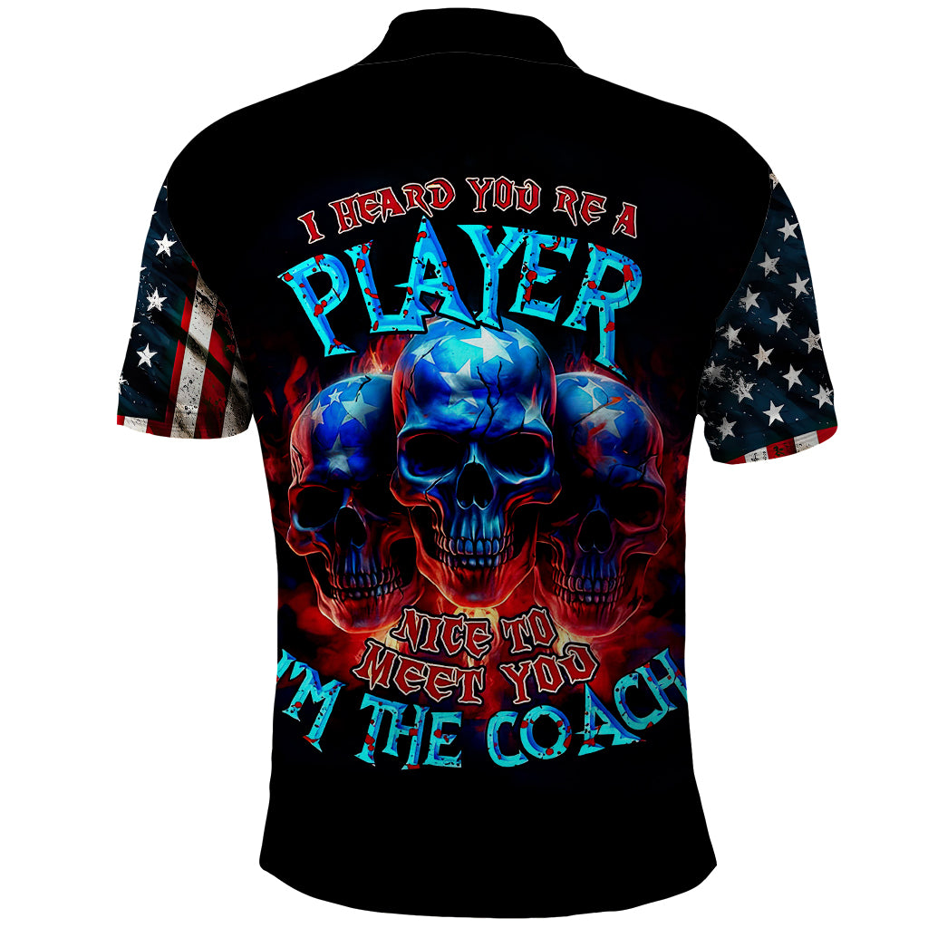 American Skull Polo Shirt Nice To Meet You Im The Coach - Wonder Print Shop