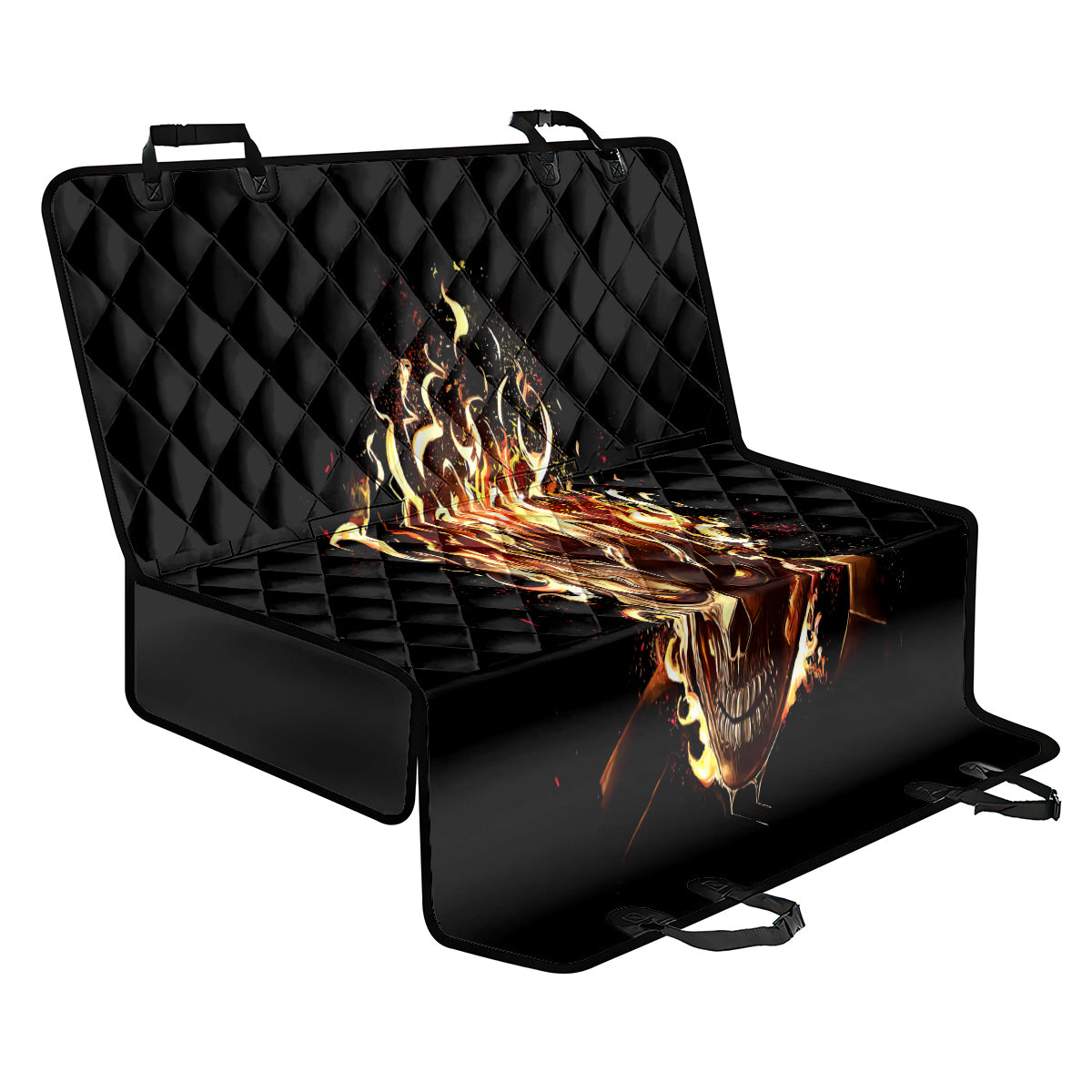 Fire Skull Back Car Seat Cover Flame SKull Ride Or Die - Wonder Print Shop