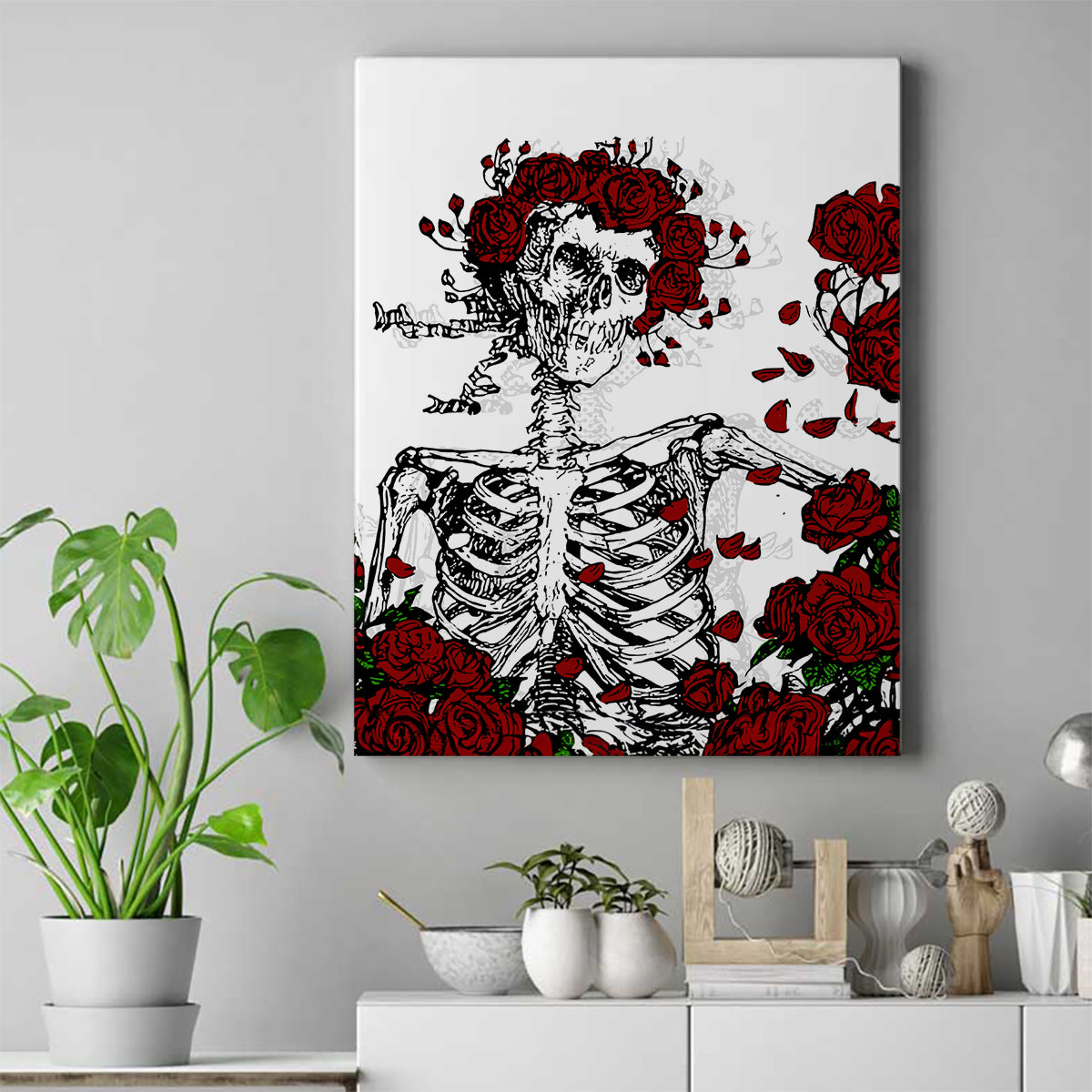 rose-skull-canvas-wall-art-rose-skull-day-of-the-dead