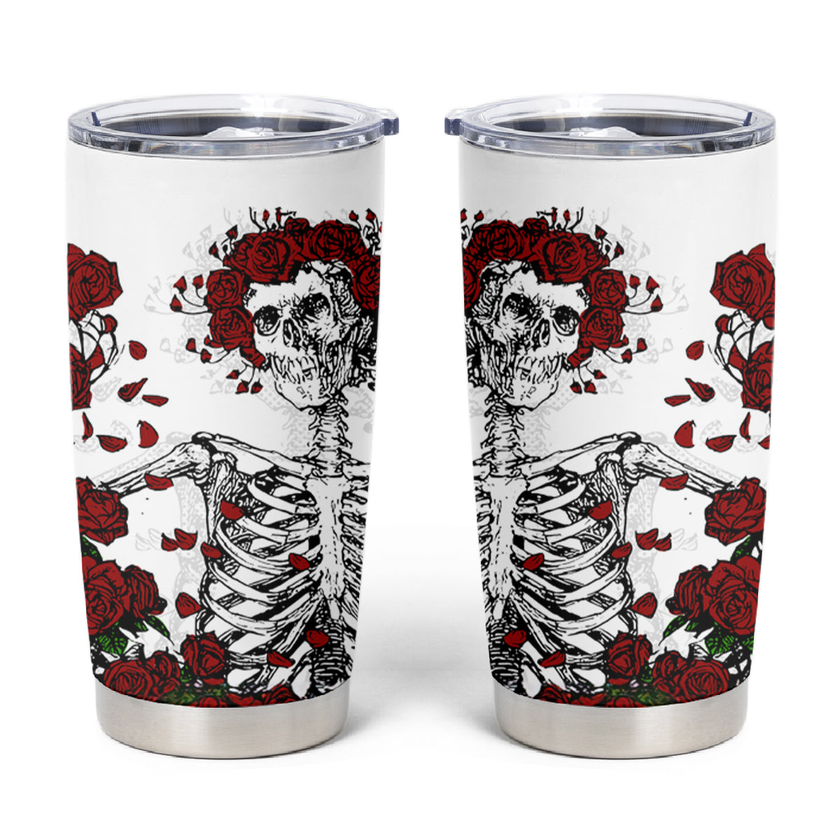 Rose Skull Tumbler Cup Rose Skull Day Of The Dead